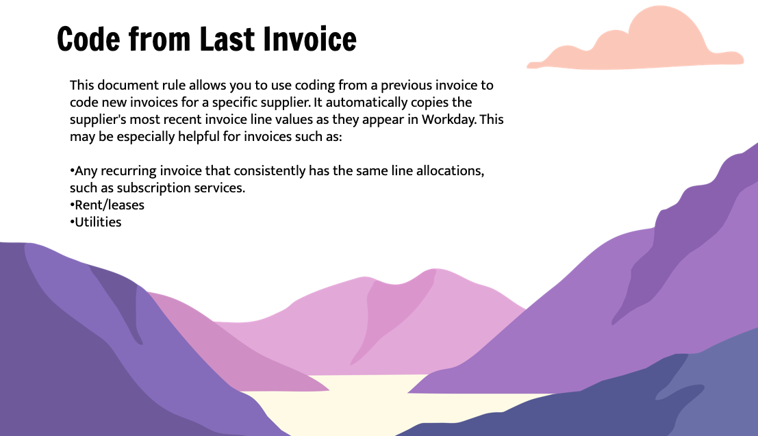Last line non-PO invoice Coding