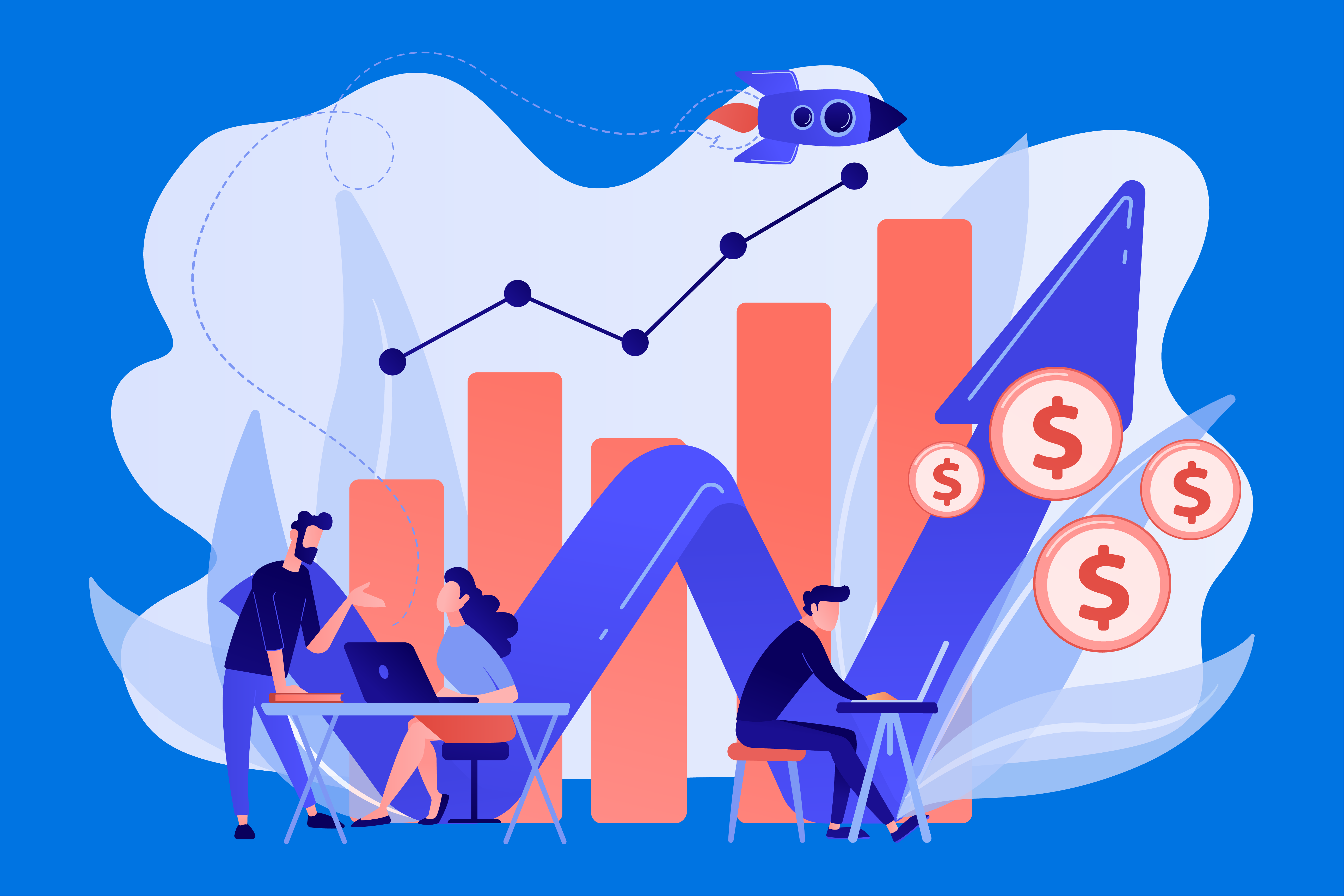 Ap Automation ROI Vector image with graphs
