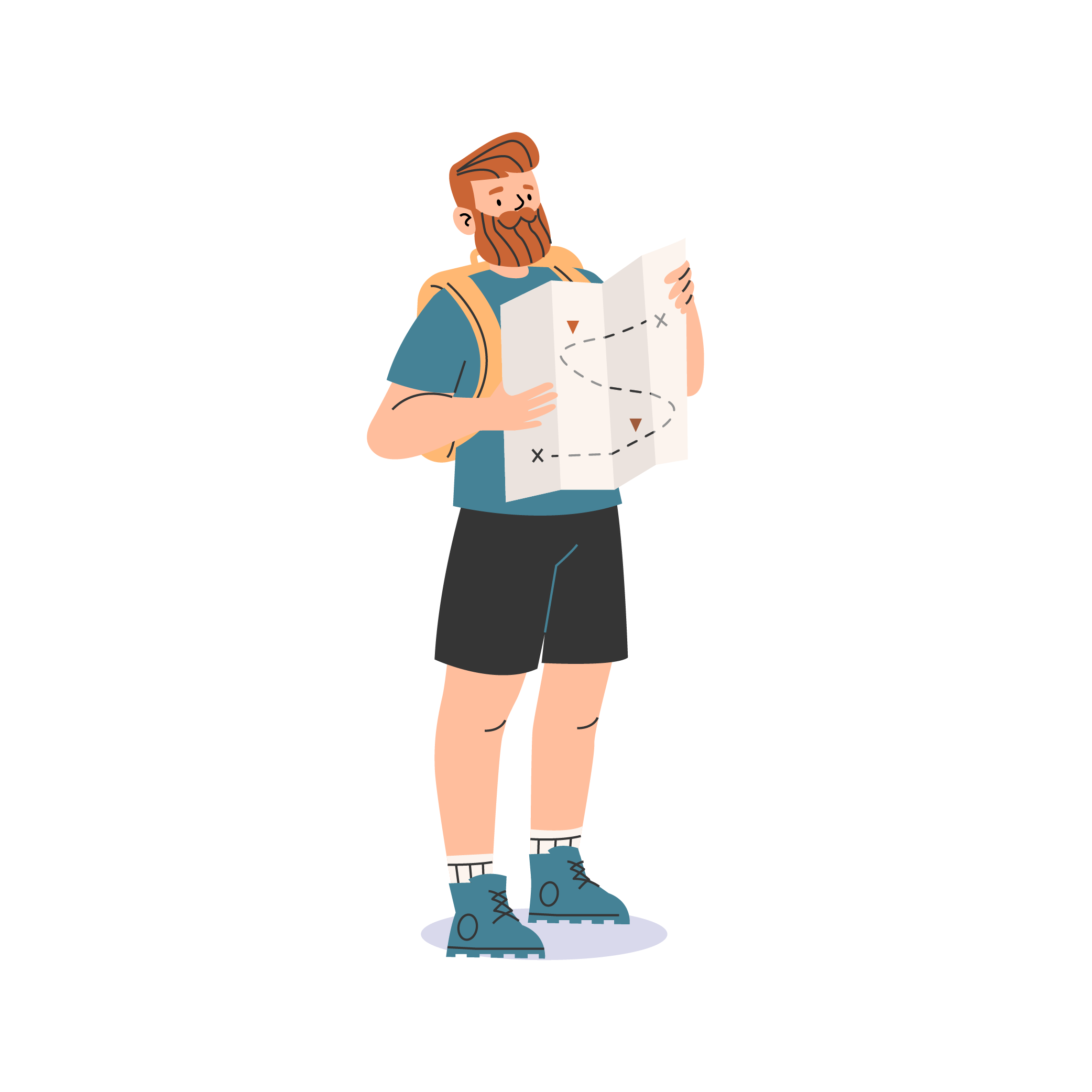 Male Hiker w Map